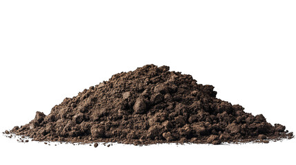 pile of soil or dirt isolated on white background