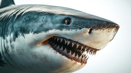 Side view of shark head close up