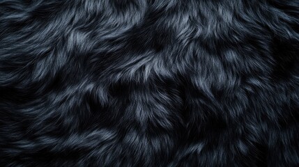 Wall Mural - An abstract background with a black fur texture creates a soft and tactile visual effect.