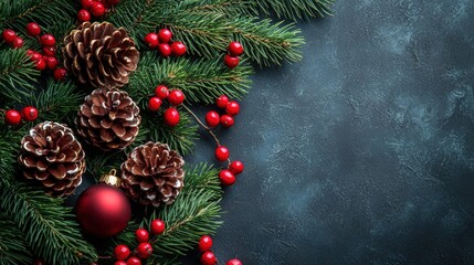 Poster - Festive holiday decor with pine cones