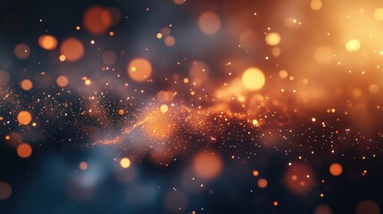 Defocused particles creating a sparkling bokeh effect