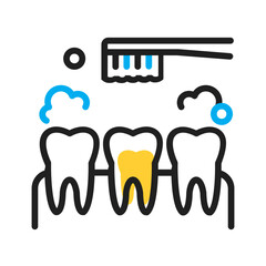 Sticker - Vector multicolor icon for Teeth cleaning