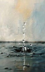 Wall Mural - Water drop splash close-up