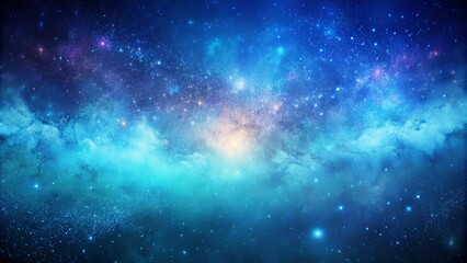 Wall Mural - grainy galactic horizon background with indigo to cyan gradient graphic art with noise texture effec