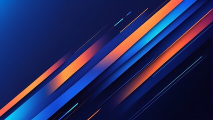 Minimal geometric background. Dynamic blue shapes composition with orange lines. Abstract background modern hipster futuristic graphic. Vector abstract background texture design, bright poster, banner