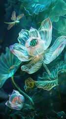 Sticker - Delicate lotus flowers