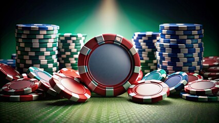 Concept for gambling and gaming sites with poker chips