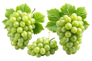 bunch of green grapes isolated on transparent background png