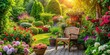 © Sayfar - peaceful, private, seating area, outdoor, tranquility, nature, serenity, calm, hideaway, A cozy corner in the garden where one can unwind surrounded by lush greenery and vibrant flowers