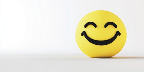 A cheerful yellow smiley face exuding positivity against a minimalist background, inviting joy and warmth into any space