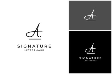 Wall Mural - Letter A Initial Signature Script Calligraphy Hand Drawn Font Vector Logo Design Illustration