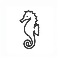 Wall Mural - seahorse black icon isolated on white