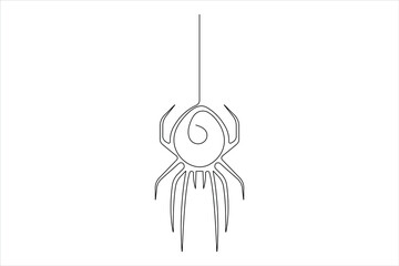 Wall Mural - Vector continuous one line art drawing of spider illustration design

