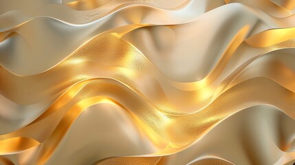 Sticker - Abstract background with flowing golden waves.