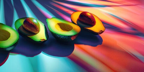 Wall Mural - Halved and Sliced Avocados