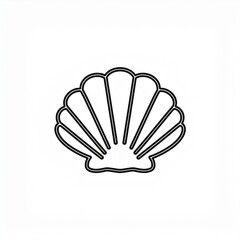 seashell shell black icon isolated on white