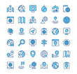 © Jane Kelly - Navigation icons. Outline symbols. Vector blue line icons set