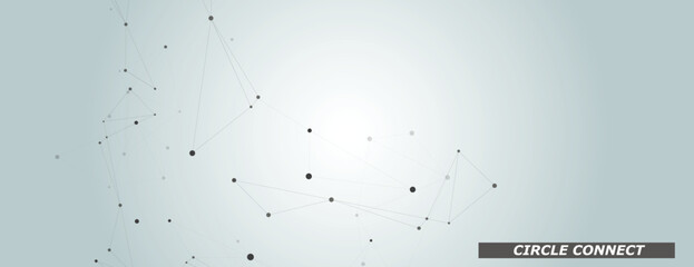 Leinwandbilder - Connect background with line and dots. Technical network design