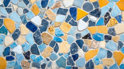 colorful stone mosaic wall texture background