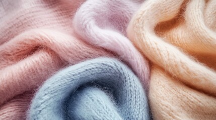 Wall Mural - Soft Pastel Knitted Fabric Texture Background