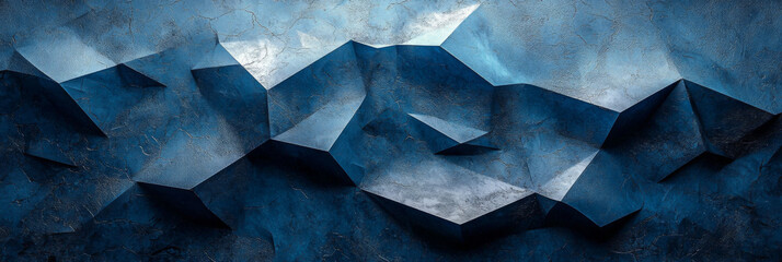 Poster - Abstract blue background with geometric shapes.