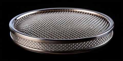 Mesh metal filter in roll on black background, mesh, metal, filter, roll, black, background, close-up, texture, industrial