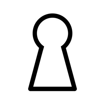 Key hole icon in black and outline style
