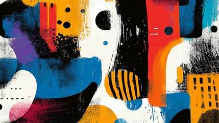 Poster - Abstract Art with Bold Colors and Geometric Shapes