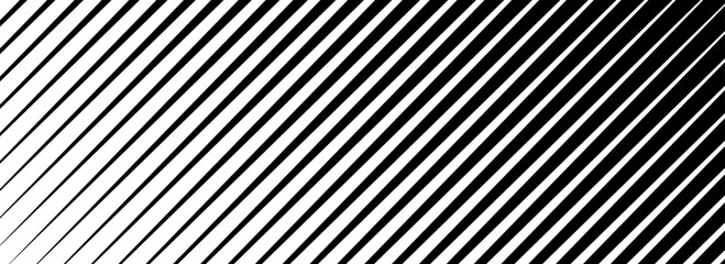Wall Mural - oblique line halftone gradation texture. fading diagonal stripe gradient background. black slant pat
