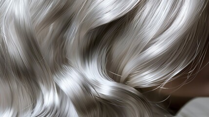 Sticker - A close-up of silver hair in soft waves.