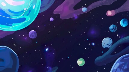 Wall Mural - Vector_illustration_galaxy_night_sky_Space_background