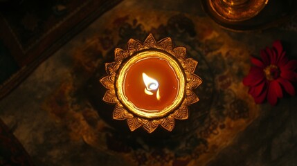 Diwali diya oil lamps holiday background