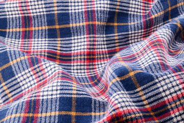 cotton crumpled fabric in multi-colored checks and stripes