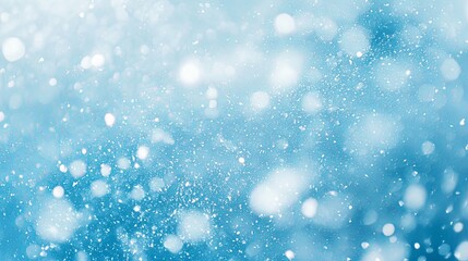 Poster - Abstract Blue Background with Snow and Bokeh Lights