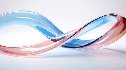 Wall Mural - a colorful abstract design with a blue and pink glass ribbon flowing in a figure eight shape.