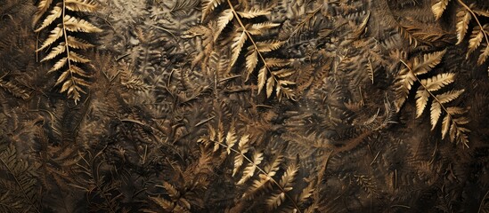 Wall Mural - Dried Fern Background In Spotlight