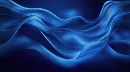 Wall Mural - Oceanic Blue Waves Abstract Design with Light and Smooth Texture