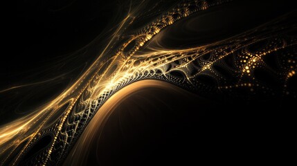 Fractal Horizon: Abstract Dark Art Design with Futuristic Technology and Dynamic Energy