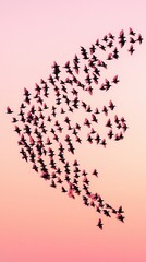 Wall Mural - Birds in Flight at Sunset.