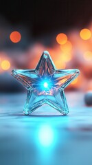 Sticker - Crystal Star with Bokeh Lights.