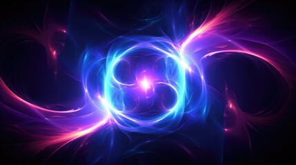 Wall Mural - a mesmerizing abstract background featuring swirling neon lights in vibrant blue and pink hues.