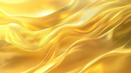 Wall Mural - Luxurious Golden Wave. Abstract Yellow and Gold Background with Elegant Swirl Design