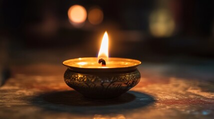 Diwali diya oil lamps holiday background. Creating a festive and decorative composition.