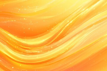 Wall Mural - Vibrant Abstract Waves of Yellow and Orange Light Illuminating Modern Graphic Design