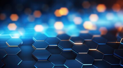 Wall Mural - Abstract geometric background with glowing hexagons.  A futuristic and modern design.  Perfect for technology, science, and business presentations.