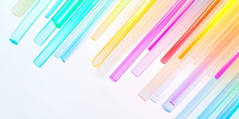 Wall Mural - Colorful Glass Tubes on Light Background