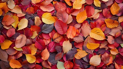Wall Mural - a pile of autumn leaves with a variety of colors