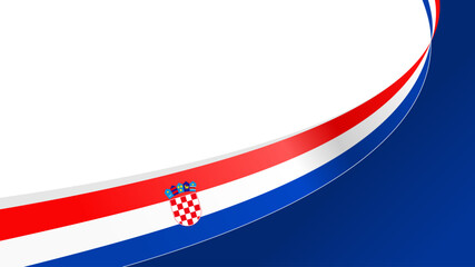 Wall Mural - wavy croatia flag vector background with copy space for text. croatia national day