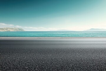 Sea side road with car ad background