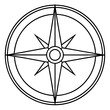 © Shapla - compass outline coloring book page line art illustration digital drawing